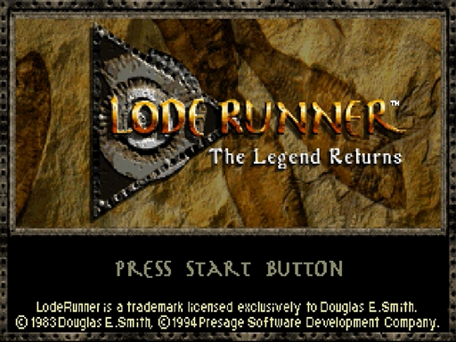 Lode Runner: The Legend Returns title screen for Sega Saturn